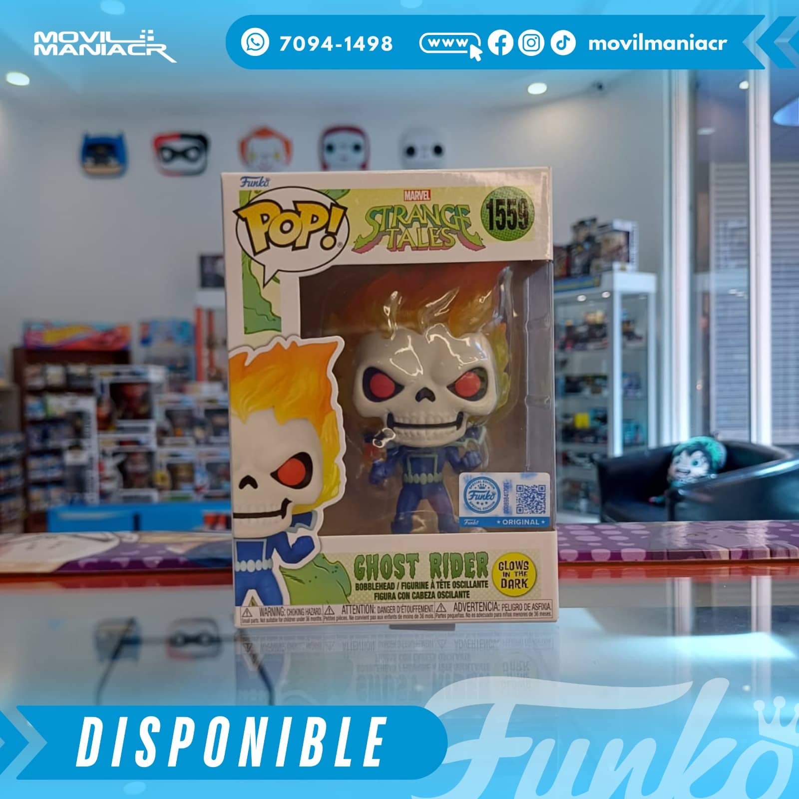 Funko Pop Marvel Strange Tales Ghost Rider GITD Exclusivo #1559 - (Stock) ¡Disponible Ahora! 2 Funko Pop Marvel Strange Tales Ghost Rider GITD Exclusivo #1559 - (Stock) ¡Disponible Ahora! - Imagen 2