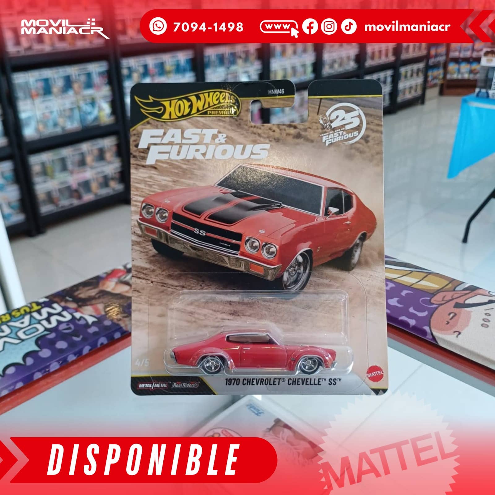 Hot Wheels Fast and Furious '70 Chevrolet Chevelle SS - Premium (Stock) ¡Disponible Ahora! 1 Hot Wheels Fast and Furious '70 Chevrolet Chevelle SS - Premium (Stock) ¡Disponible Ahora!