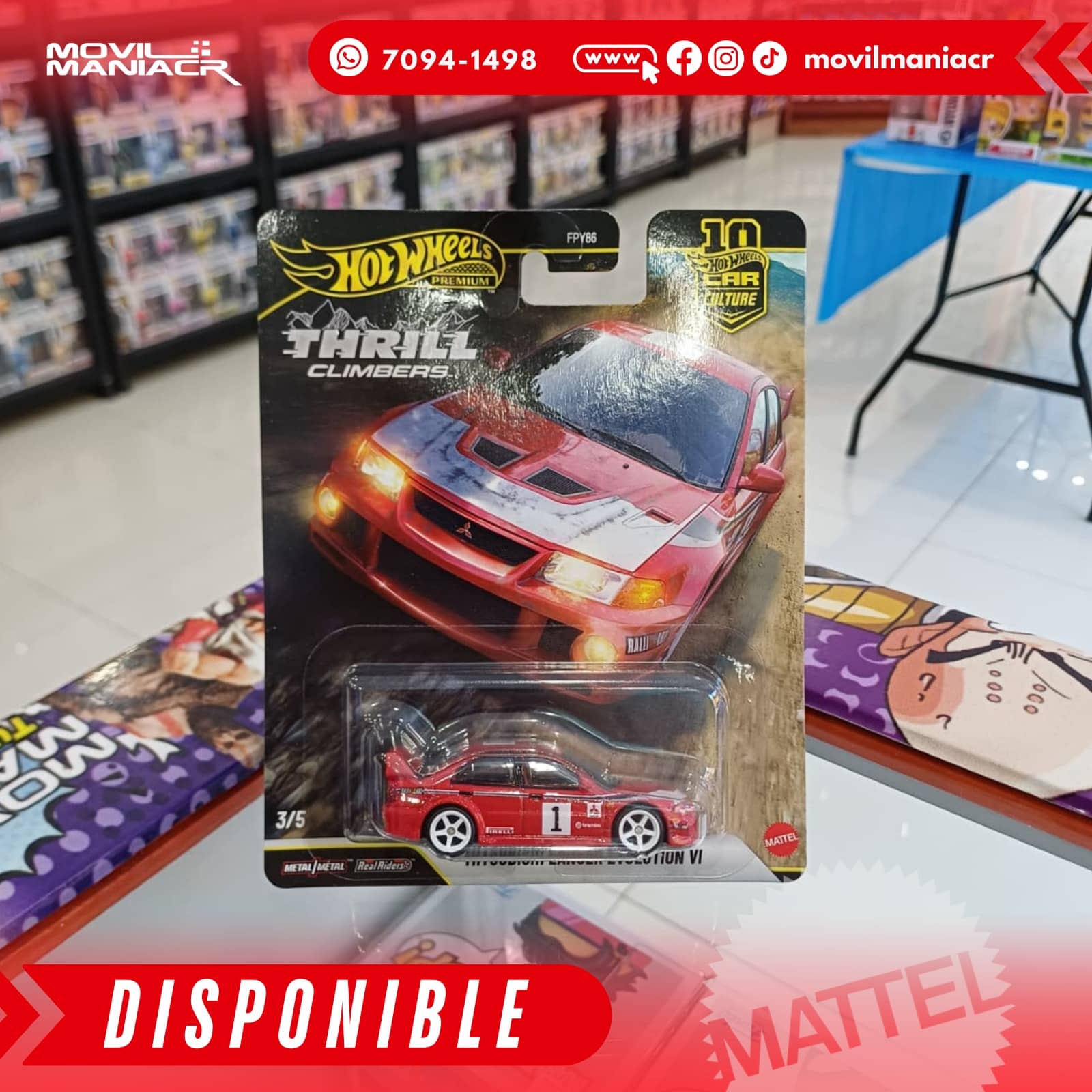 Hot Wheels Thrill Climbers Mitsubishi Lancer Evolution VI - Premium (Stock) ¡Disponible Ahora! 1 Hot Wheels Thrill Climbers Mitsubishi Lancer Evolution VI - Premium (Stock) ¡Disponible Ahora!