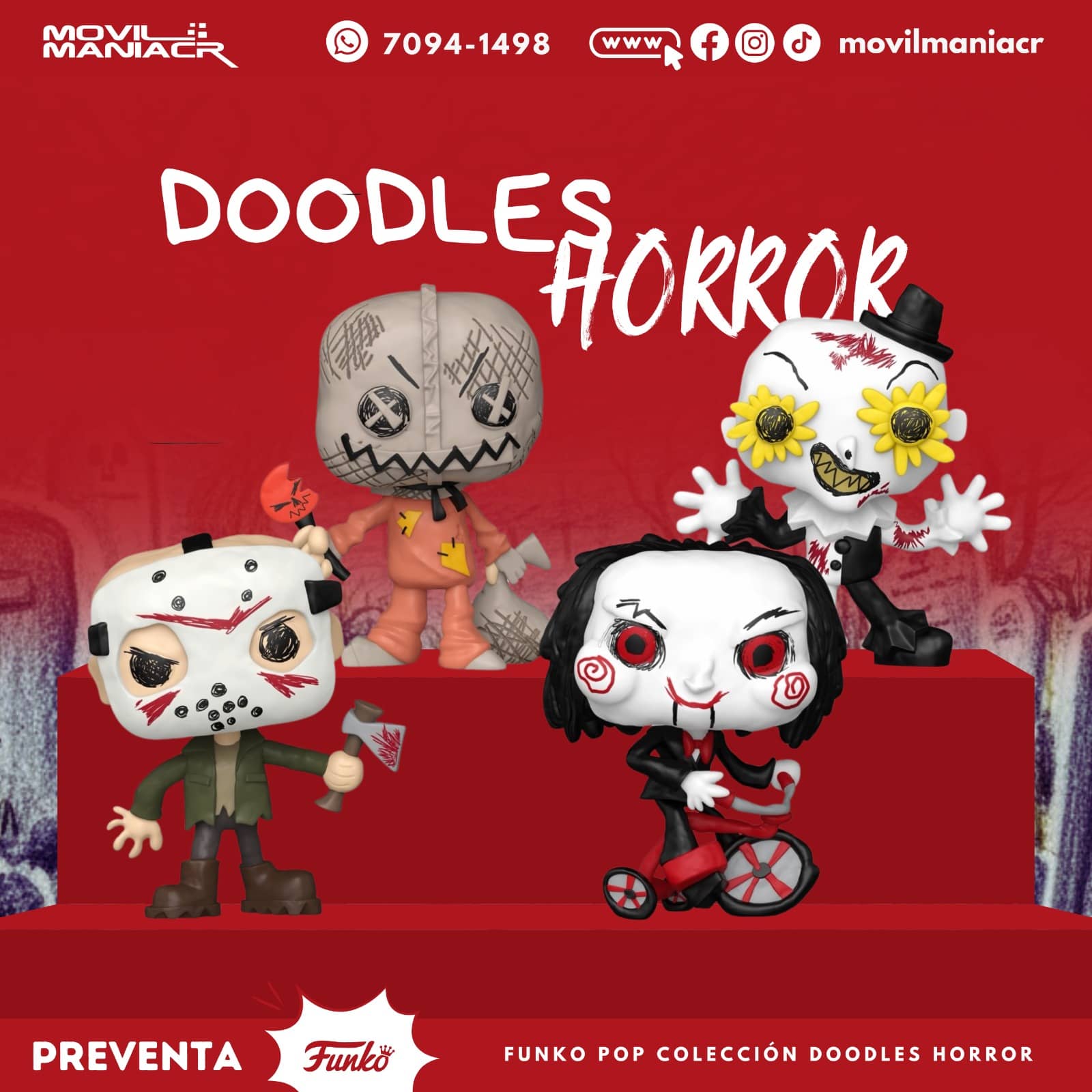 Colección 4 Funko Pop Doodles Horror - (Preventa) ¡Reserva Ahora! 1 Colección 4 Funko Pop Doodles Horror - (Preventa) ¡Reserva Ahora!