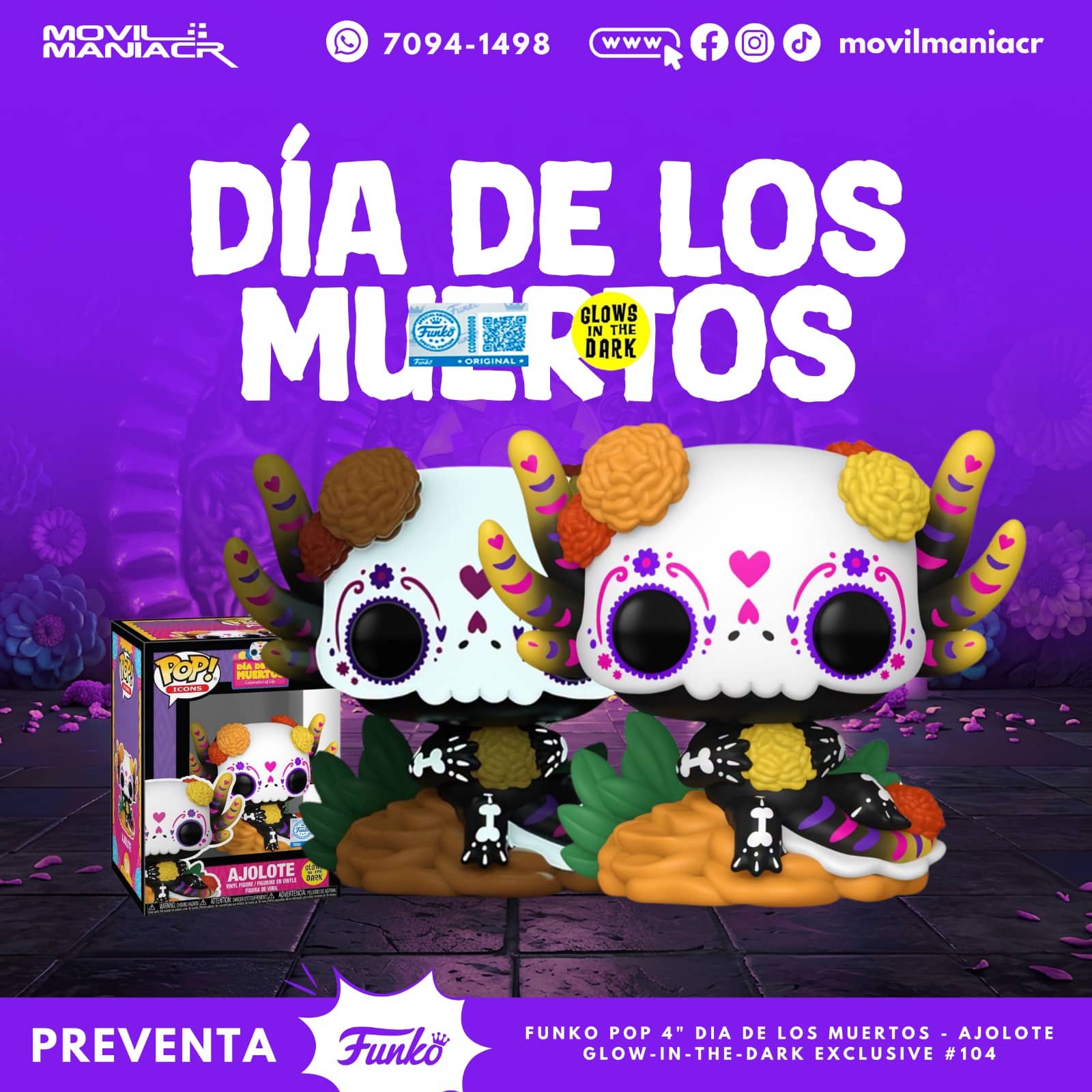 Funko Pop Dia de los Muertos Ajolote GITD Exclusivo #104 - (Preventa) ¡Reserva Ahora! 1 Funko Pop Dia de los Muertos Ajolote GITD Exclusivo #104 - (Preventa) ¡Reserva Ahora!