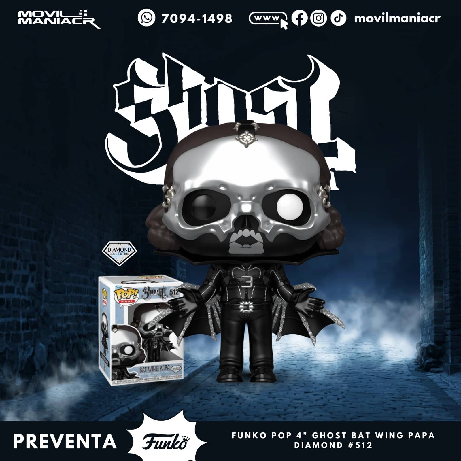 Funko Pop Ghost Bat Wing Papa Diamond Glitter #512 - (Preventa) ¡Reserva Ahora! 1 Funko Pop Ghost Bat Wing Papa Diamond Glitter #512 - (Preventa) ¡Reserva Ahora!