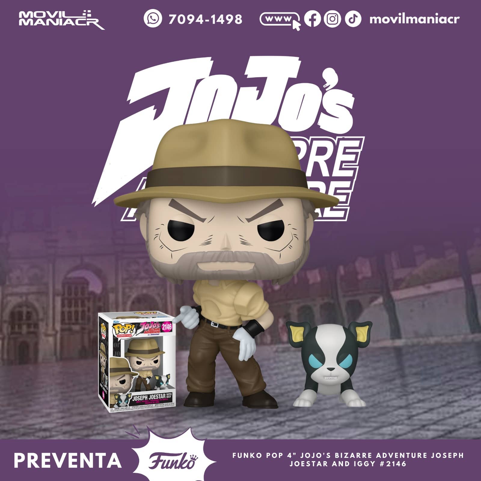 Funko Pop JoJo's Bizarre Adventure Joseph Joestar w Iggy #2146 - (Preventa) ¡Reserva Ahora! 1 Funko Pop JoJo's Bizarre Adventure Joseph Joestar w Iggy #2146 - (Preventa) ¡Reserva Ahora!