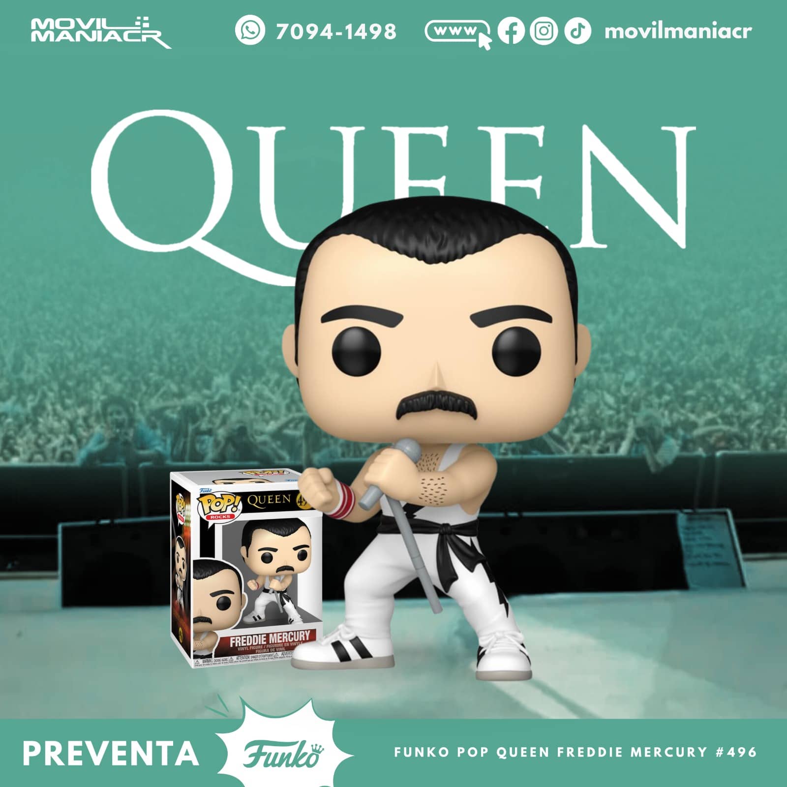Funko Pop Queen Freddy Mercury (White Singlet) #496 - (Preventa) ¡Reserva Ahora! 1 Funko Pop Queen Freddy Mercury (White Singlet) #496- (Preventa) ¡Reserva Ahora!