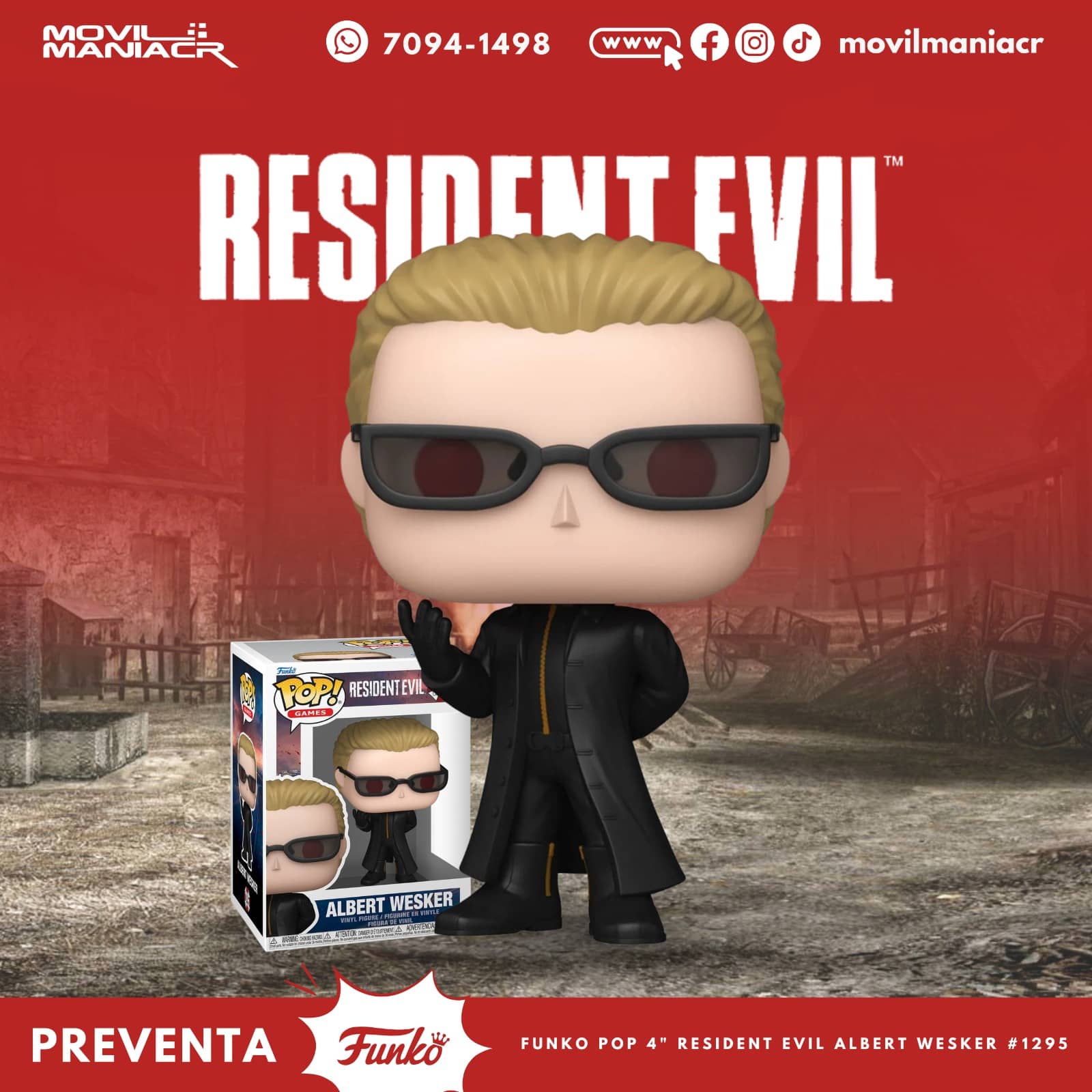 Funko Pop Resident Evil Albert Wesker #1295 - (Preventa) ¡Reserva Ahora! 1 Funko Pop Resident Evil Albert Wesker #1295 - (Preventa) ¡Reserva Ahora!