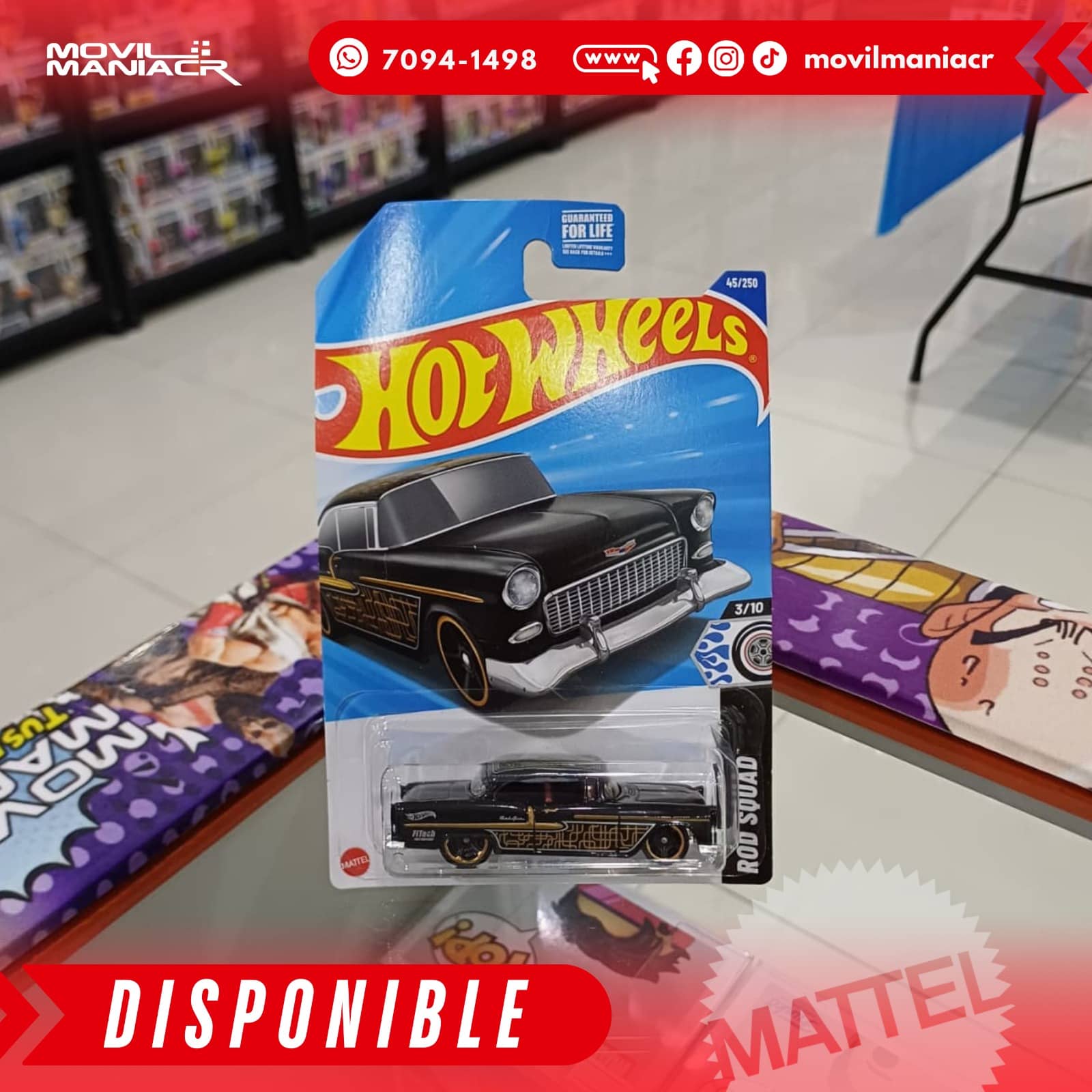Hot Wheels '55 Chevy (45/250) 2025 – (Stock) ¡Disponible Ahora! 1 Hot Wheels '55 Chevy (45250) 2025 – (Stock) ¡Disponible Ahora!