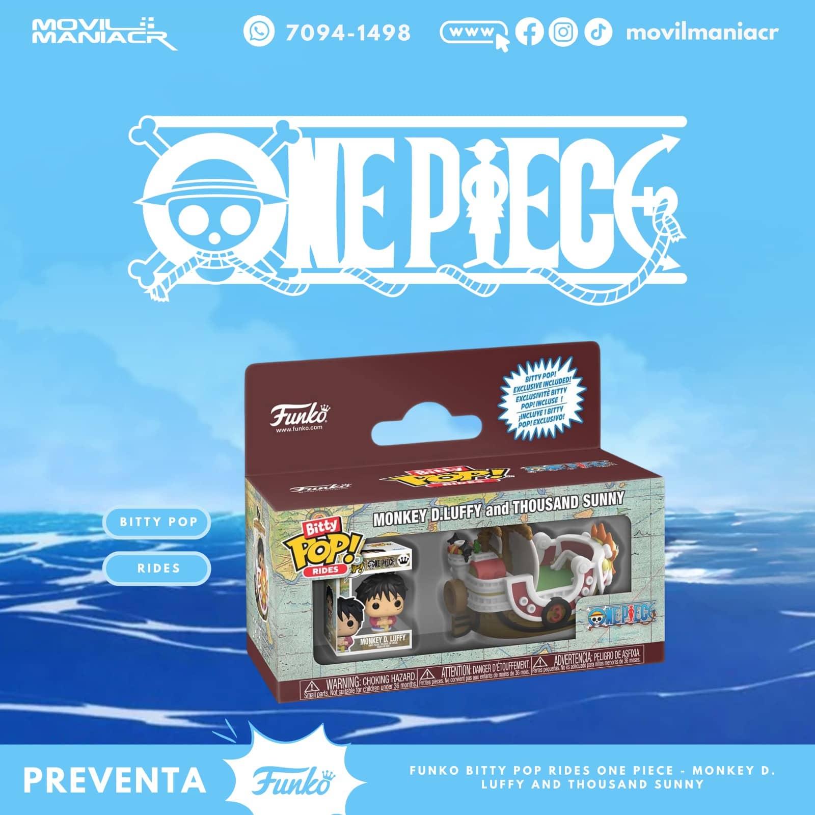 Rides Bitty Pop One Piece Luffy on Thousand Sunny - (Preventa) ¡Reserva Ahora! 1 Rides Bitty Pop One Piece Luffy on Thousand Sunny - (Preventa) ¡Reserva Ahora!