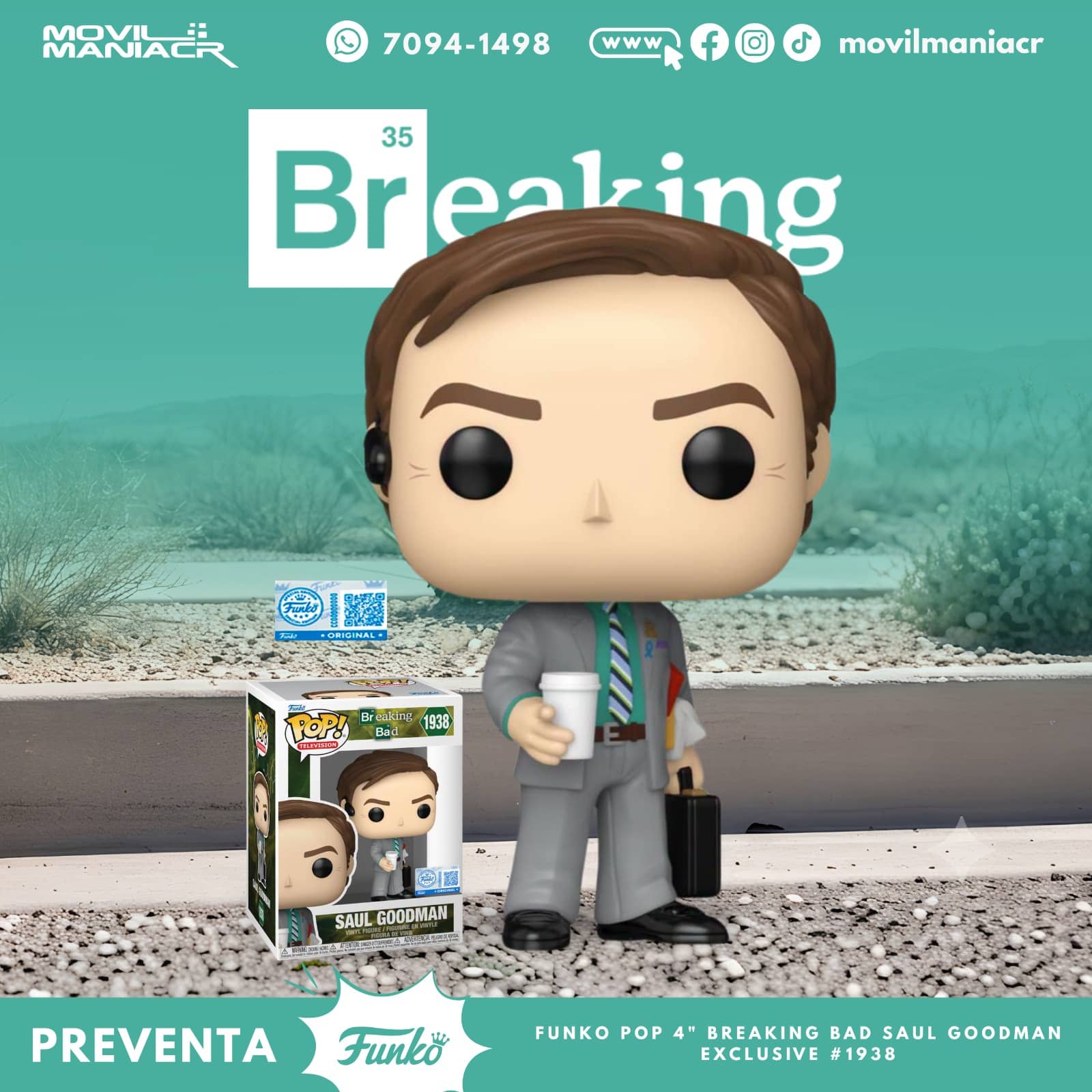 Funko Pop Breaking Bad Saul Goodman Exclusivo #1938 - (Preventa) ¡Reserva Ahora! 1 Funko Pop Breaking Bad Saul Goodman Exclusivo #1938 - (Preventa) ¡Reserva Ahora!