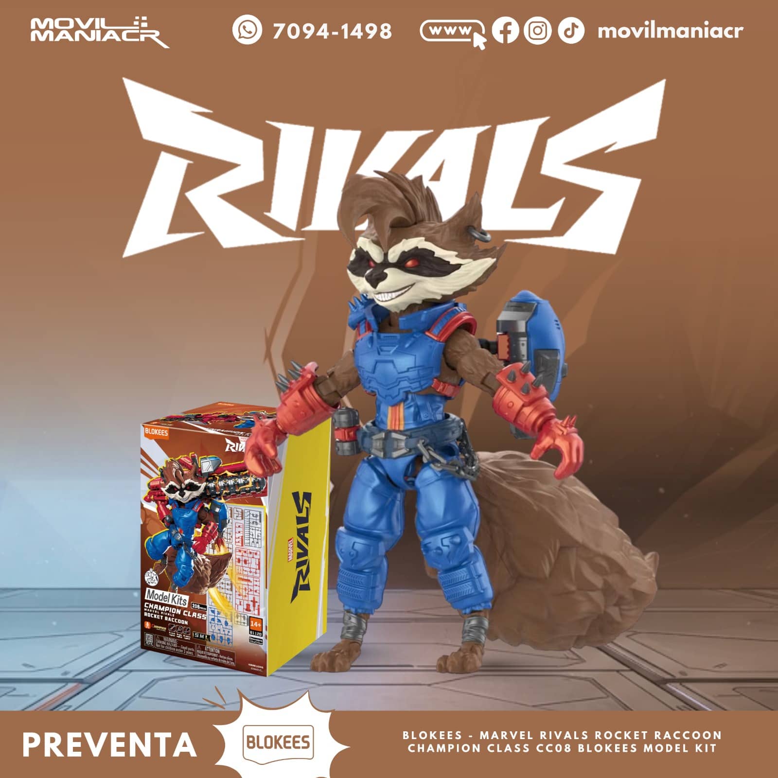 Blokees Marvel Rivals Rocket Raccoon Champion Class CC08 Model Kit - (Preventa) ¡Reserva Ahora! 1 BlBlokees Marvel Rivals Rocket Raccoon Champion Class CC08 Model Kit - (Preventa) ¡Reserva Ahora!