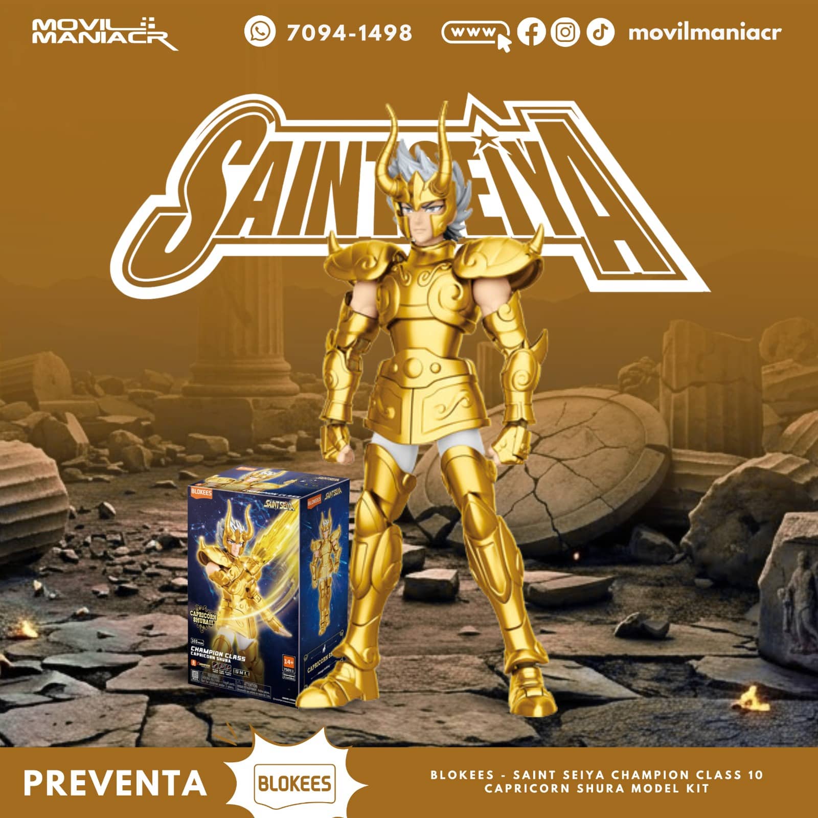 Blokees Saint Seiya Capricorn Shura Champion Class Model Kit - (Preventa) ¡Reserva Ahora! 1 Blokees Saint Seiya Capricorn Shura Champion Class Model Kit - (Preventa) ¡Reserva Ahora!
