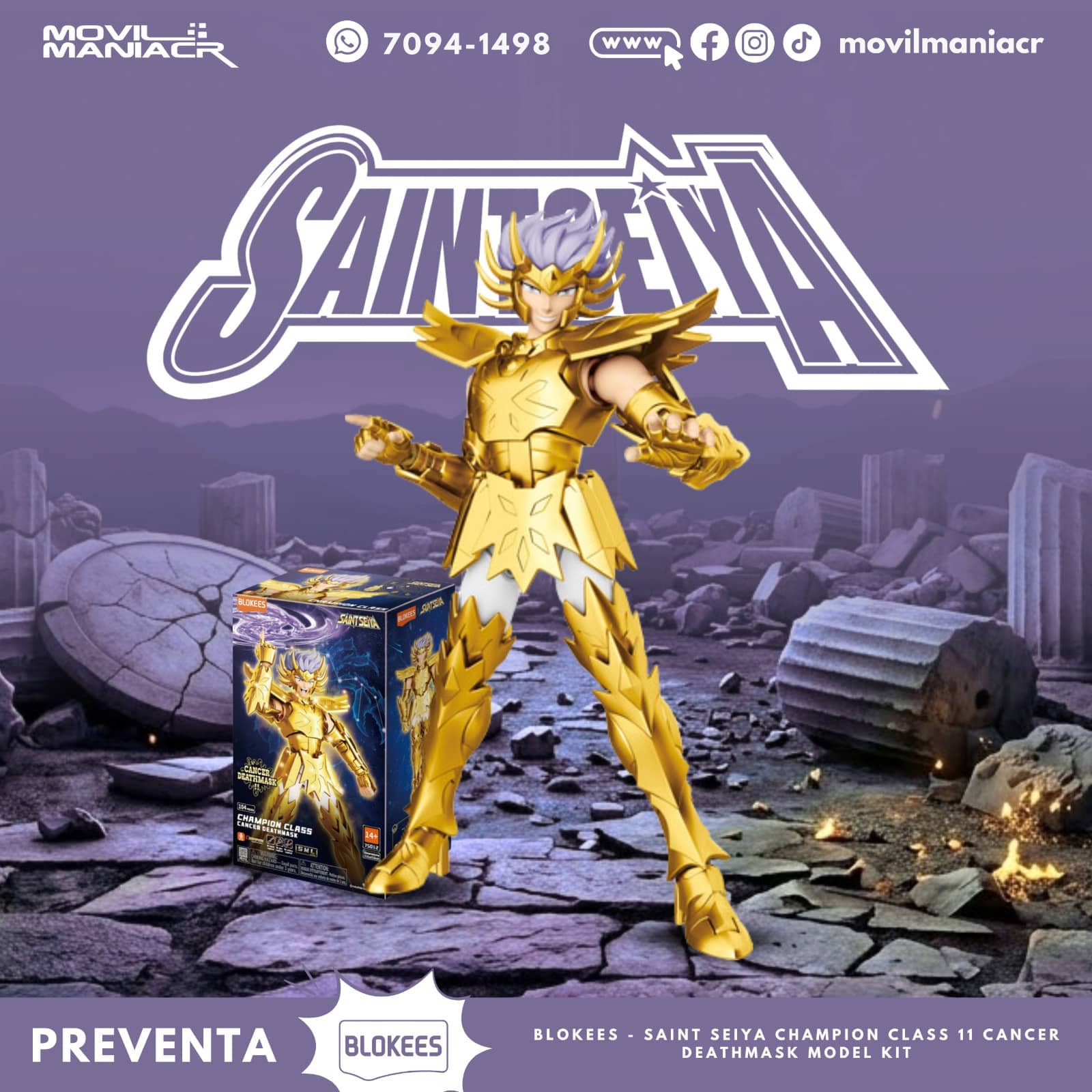 Blokees Saint Seiya Champion Class Cancer Deathmask Model Kit - (Preventa) ¡Reserva Ahora! 1 Blokees Saint Seiya Champion Class Cancer Deathmask Model Kit - (Preventa) ¡Reserva Ahora!