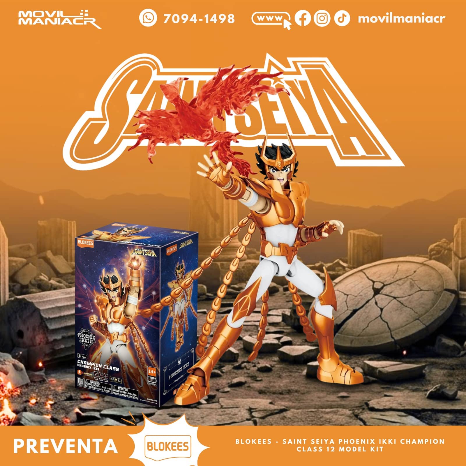 Blokees Saint Seiya Phoenix Ikki Champion Class 12 Model Kit - (Preventa) ¡Reserva Ahora! 1 Blokees Saint Seiya Phoenix Ikki Champion Class 12 Model Kit - (Preventa) ¡Reserva Ahora!