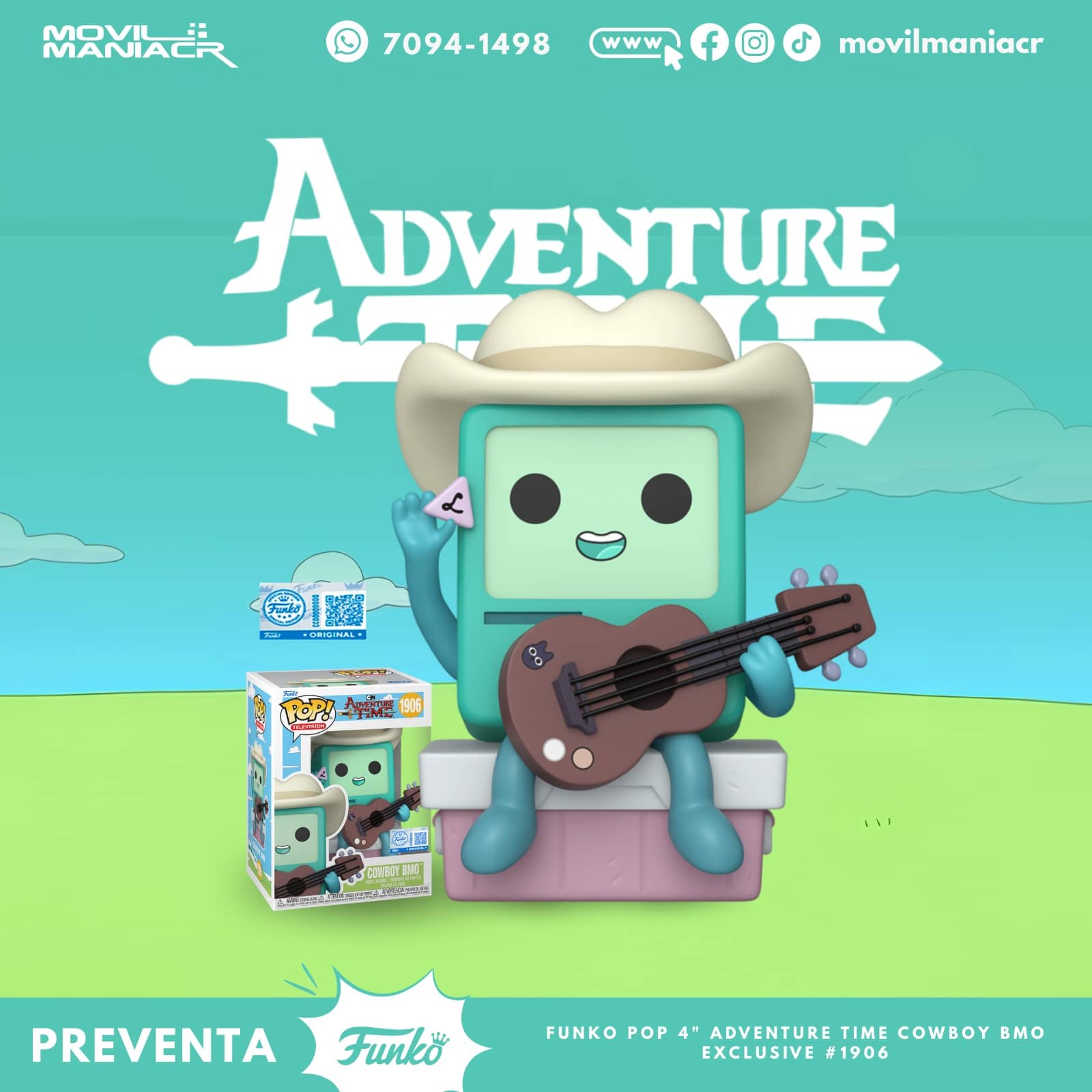 Funko Pop Adventure Time Cowboy BMO Exclusivo #1906 - (Preventa) ¡Reserva Ahora! 1 Funko Pop Adventure Time Cowboy BMO Exclusivo #1906 - (Preventa) ¡Reserva Ahora!