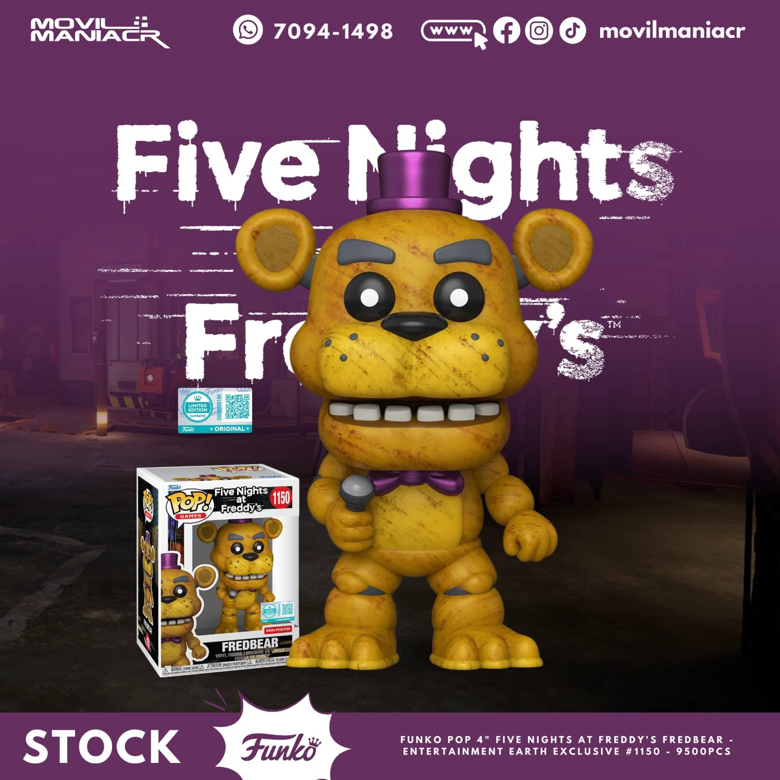 Funko Pop Five Nights at Freddy's Fredbear(9500pcs) Exclusivo #1150 - (Stock) ¡Disponible Ahora! 1 Funko Pop Five Nights at Freddy's Fredbear(9500pcs) Exclusivo #1150 - (Stock) ¡Disponible Ahora!