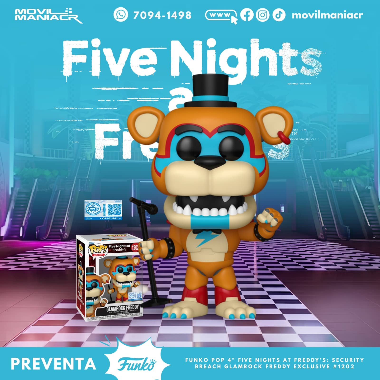 Funko Pop Five Nights at Freddy's Glamrock Freddy Exclusivo #1202 - (Preventa) ¡Reserva Ahora! 1 Funko Pop Five Nights at Freddy's Glamrock Freddy Exclusivo #1202 - (Preventa) ¡Reserva Ahora!