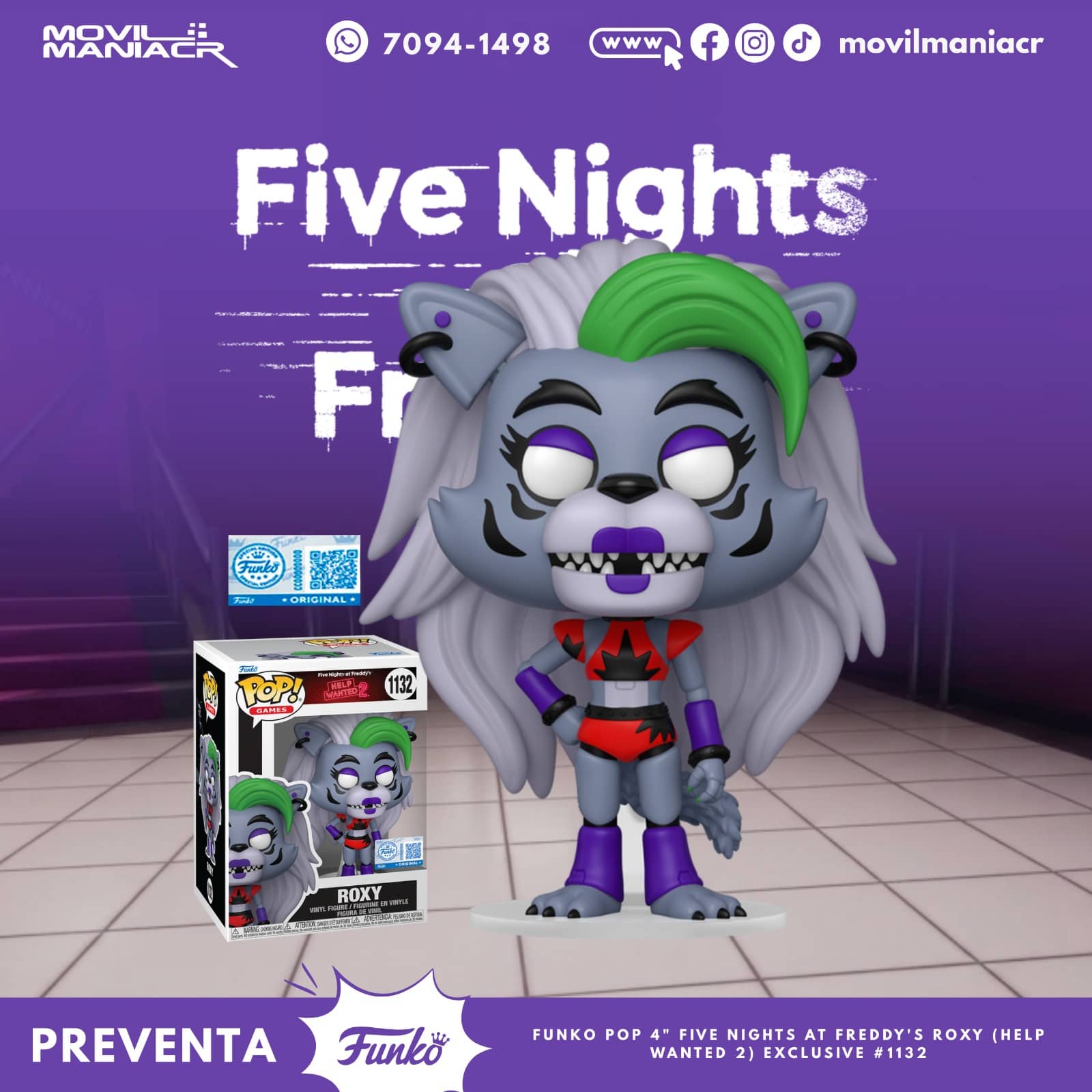 Funko Pop Five Nights at Freddy's Roxy Exclusivo #1132 - (Preventa) ¡Reserva Ahora! 1 Funko Pop Five Nights at Freddy's Roxy Exclusivo #1132 - (Preventa) ¡Reserva Ahora!