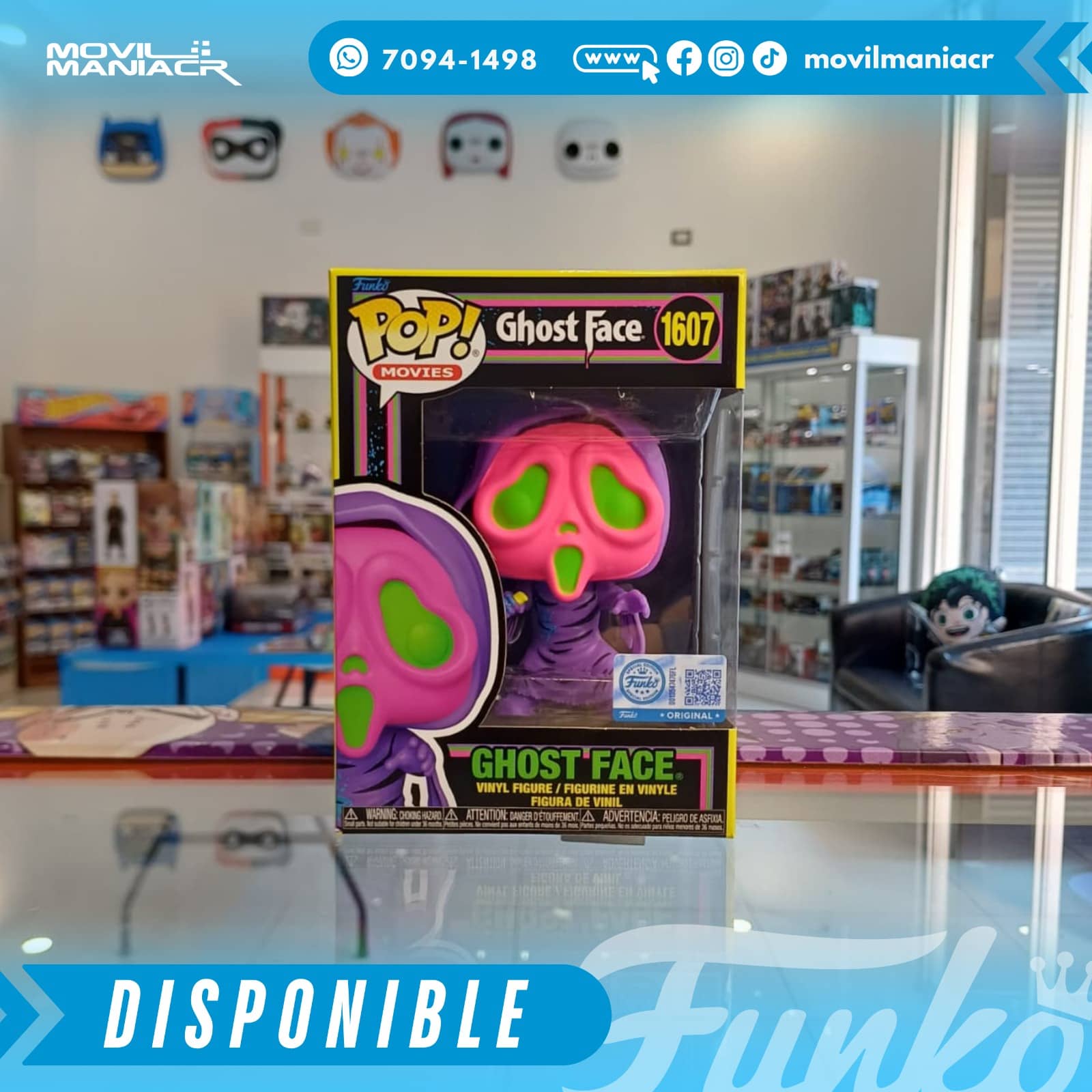 Funko Pop Ghost Face Blacklight Exclusivo #1607 - (Stock) ¡Disponible Ahora! 2 Funko Pop Ghost Face Blacklight Exclusivo #1607 - (Stock) ¡Disponible Ahora!