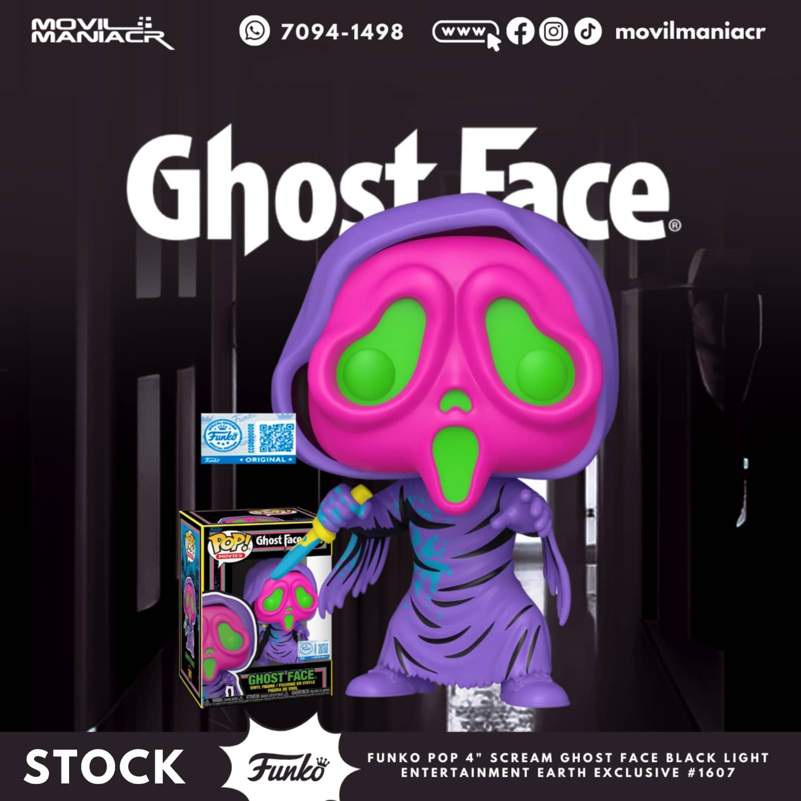Funko Pop Ghost Face Blacklight Exclusivo #1607 - (Stock) ¡Disponible Ahora! 1 Funko Pop Ghost Face Blacklight Exclusivo #1607 - (Stock) ¡Disponible Ahora!