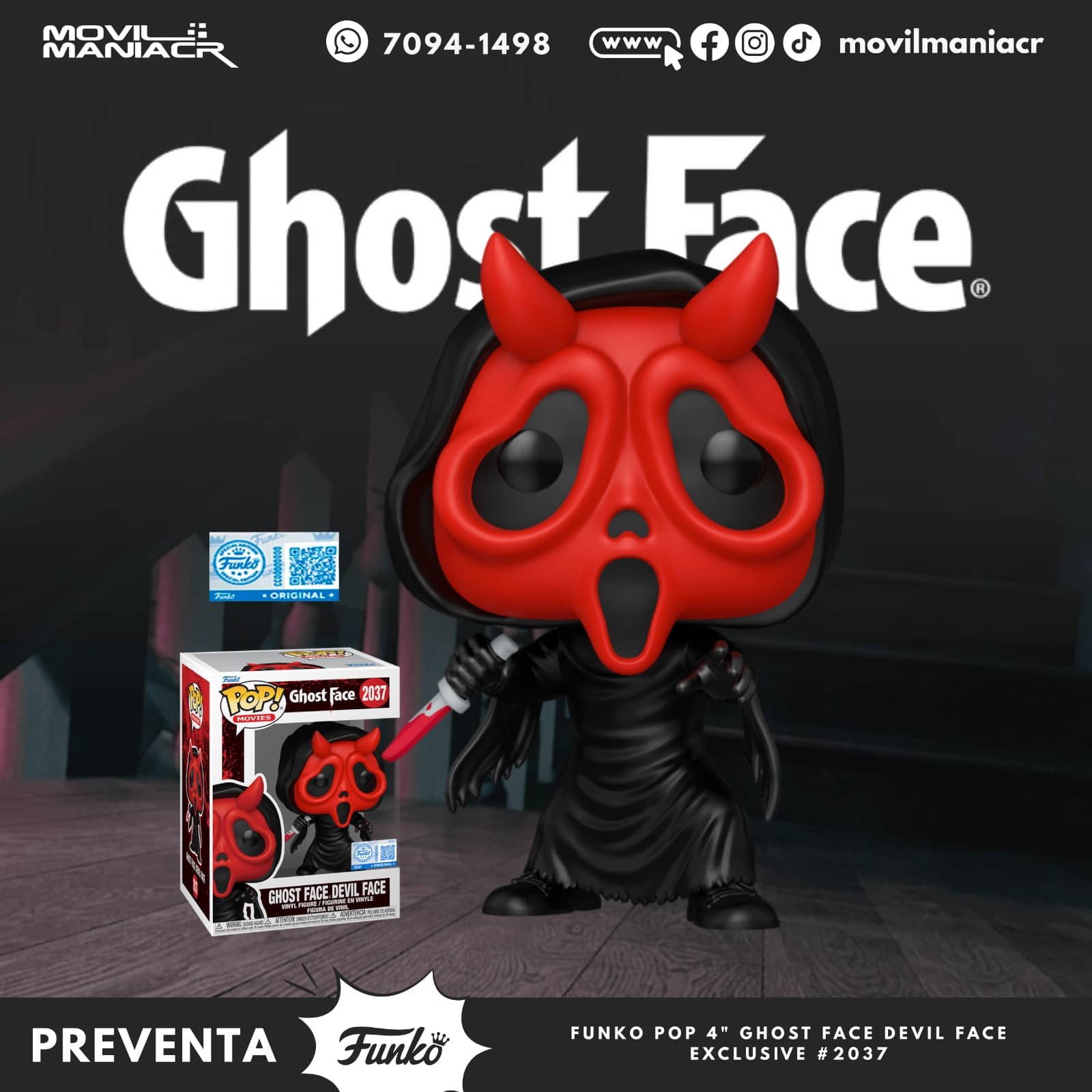 Funko Pop Ghost Face Devil Face Exclusivo #2037 - (Preventa) ¡Reserva Ahora! 1 Funko Pop Ghost Face Devil Face Exclusivo #2037 - (Preventa) ¡Reserva Ahora!