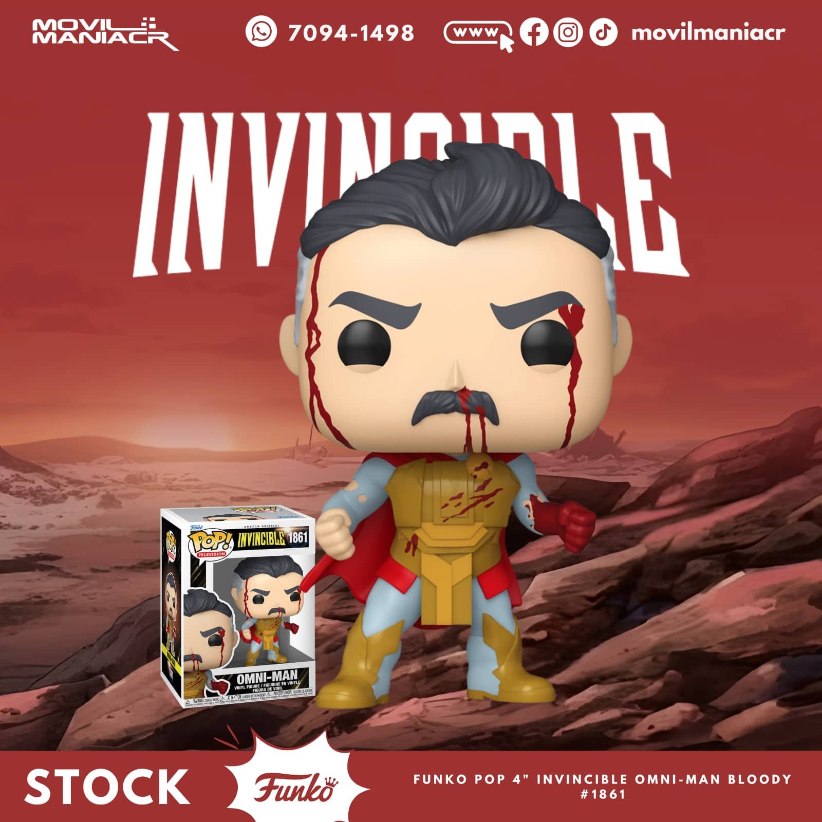 Funko Pop Invincible Omni-Man Bloody #1861 - (Stock) ¡Disponible Ahora! 1 Funko Pop Invincible Omni-Man Bloody #1861 - (Stock) ¡Disponible Ahora!