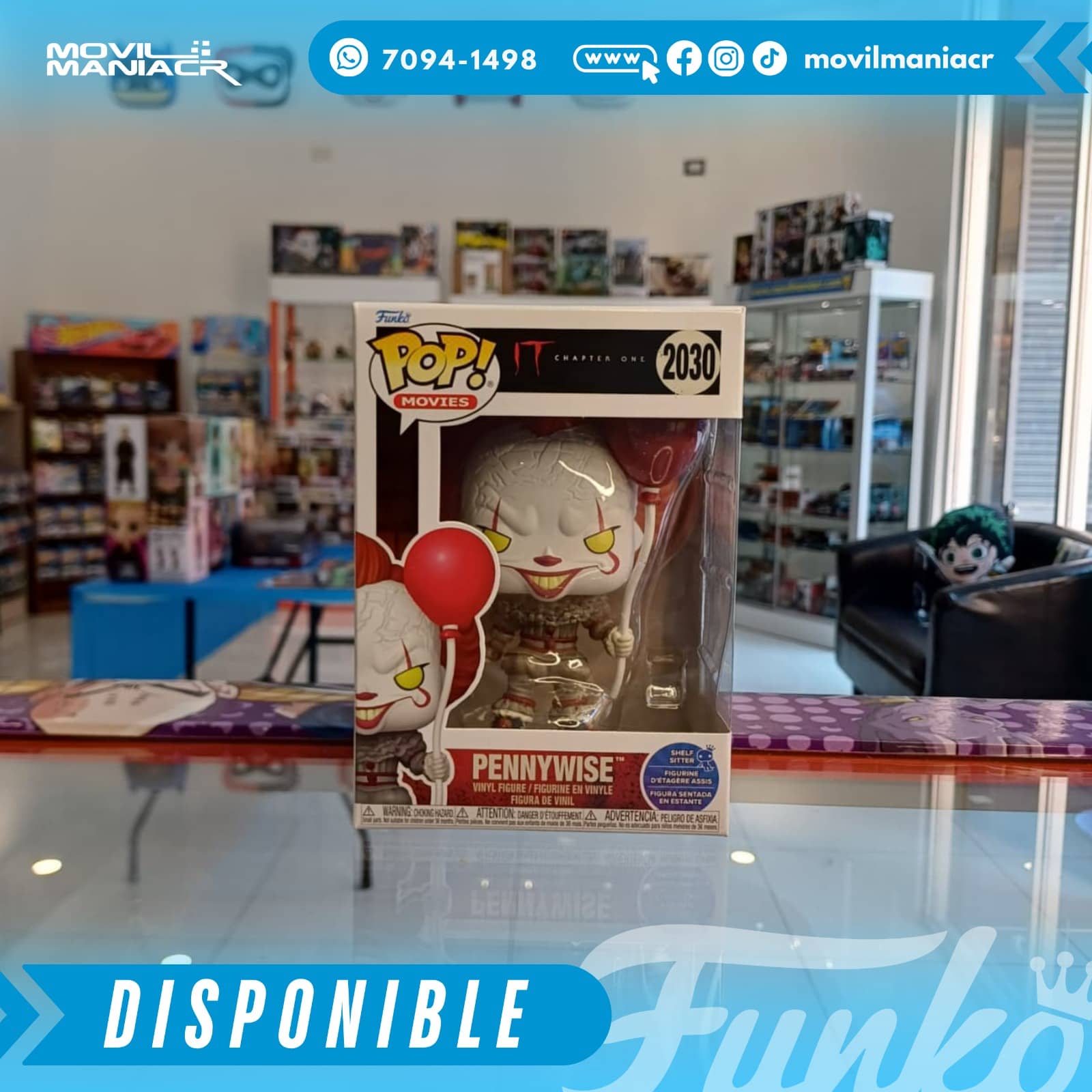 Funko Pop It Pennywise Shelf Sitter #2030 - (Stock) ¡Disponible Ahora! 2 Funko Pop It Pennywise Shelf Sitter #2030 - (Stock) ¡Disponible Ahora! - Imagen 2
