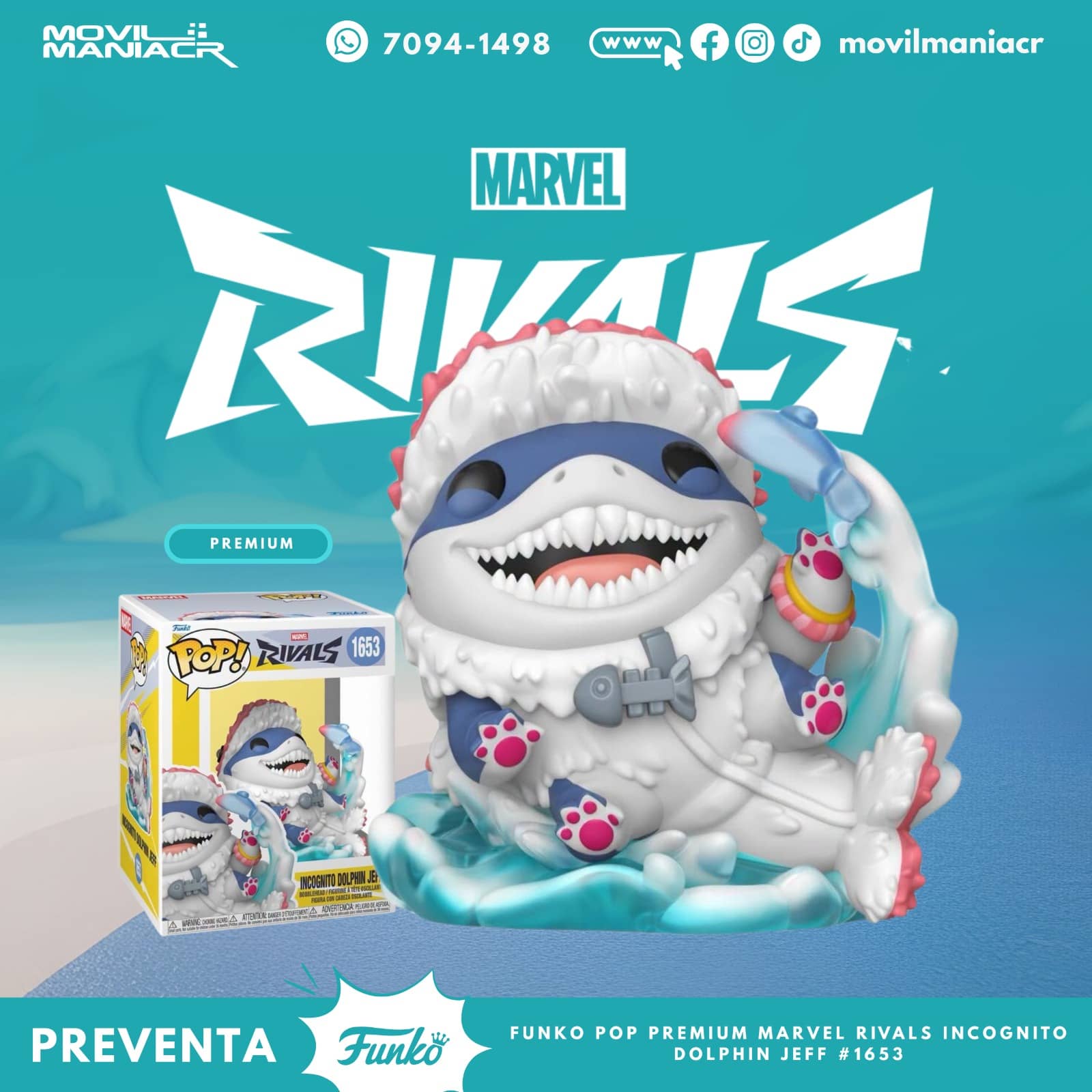 Funko Pop Marvel Rivals Incognito Dolphin Jeff Premium #1653 - (Preventa) ¡Reserva Ahora! 1 Funko Pop Marvel Rivals Incognito Dolphin Jeff Premium #1653 - (Preventa) ¡Reserva Ahora!