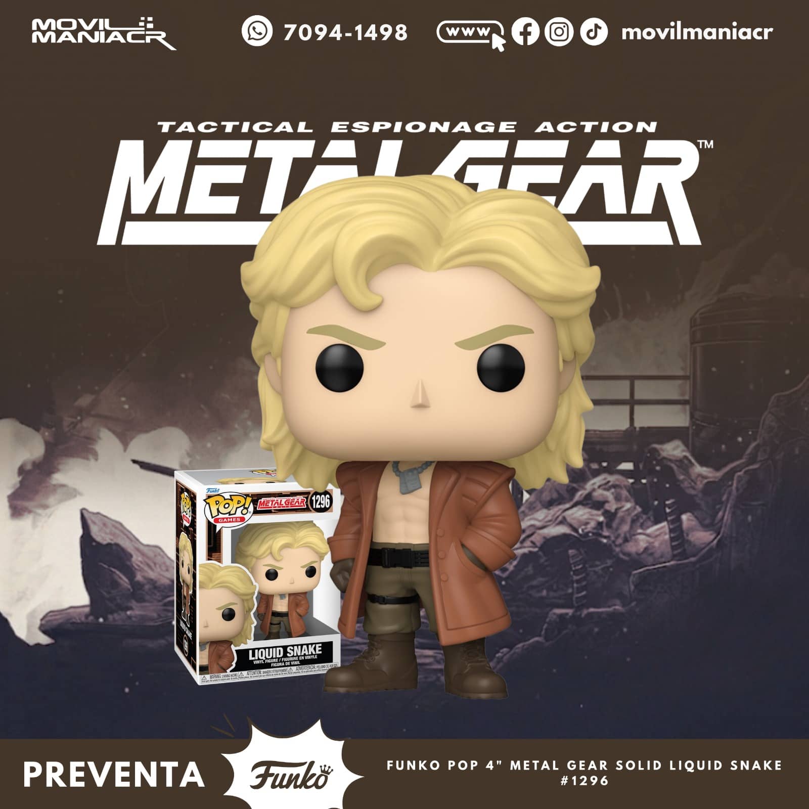 Funko Pop Metal Gear Solid Liquid Snake #1296 - (Preventa) ¡Reserva Ahora! 1 Funko Pop Metal Gear Solid Liquid Snake #1296 - (Preventa) ¡Reserva Ahora!