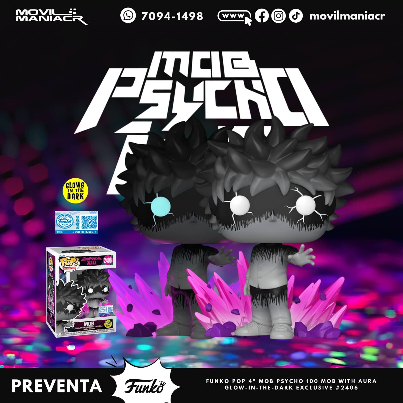 Funko Pop Mob Psycho 100 Mob w Aura GITD Exclusivo #2406 - (Preventa) ¡Reserva Ahora! 1 Funko Pop Mob Psycho 100 Mob w Aura GITD Exclusivo #2406 - (Preventa) ¡Reserva Ahora!