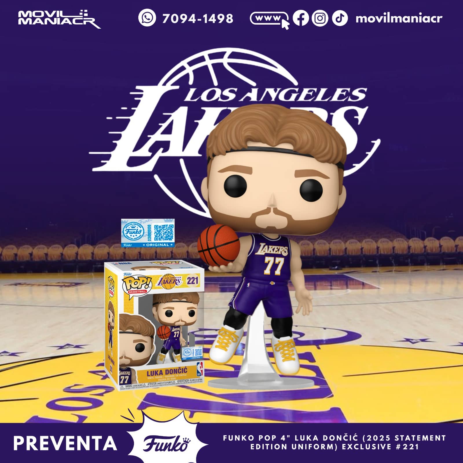 Funko Pop NBA Lakers Luka Dončić Exclusivo #221 - (Preventa) ¡Reserva Ahora! 1 Funko Pop NBA Lakers Luka Dončić Exclusivo #221 - (Preventa) ¡Reserva Ahora!