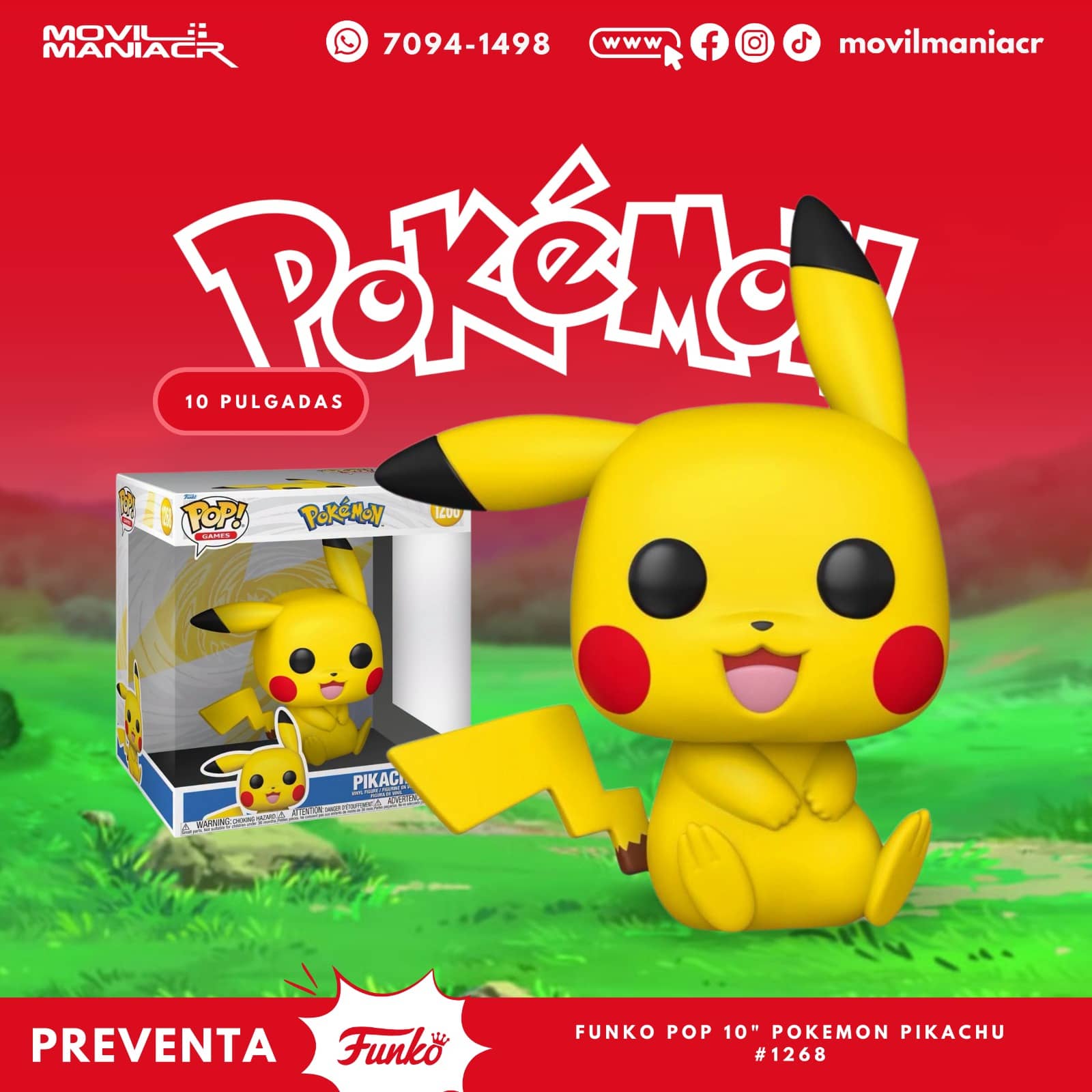 Funko Pop Pokémon Pikachu 10Pulgadas #1268 - (Preventa) ¡Reserva Ahora! 1 Funko Pop Pokémon Pikachu 10Pulgadas #1268 - (Preventa) ¡Reserva Ahora!