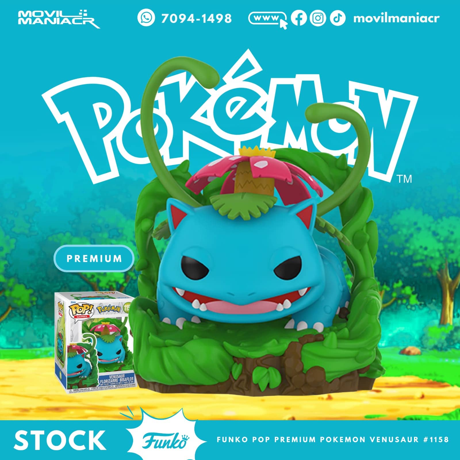 Funko Pop Pokémon Venusaur #1158 - Premium (Stock) ¡Disponible Ahora! 1 Funko Pop Pokémon Venusaur #1158 - Premium (Stock) ¡Disponible Ahora!