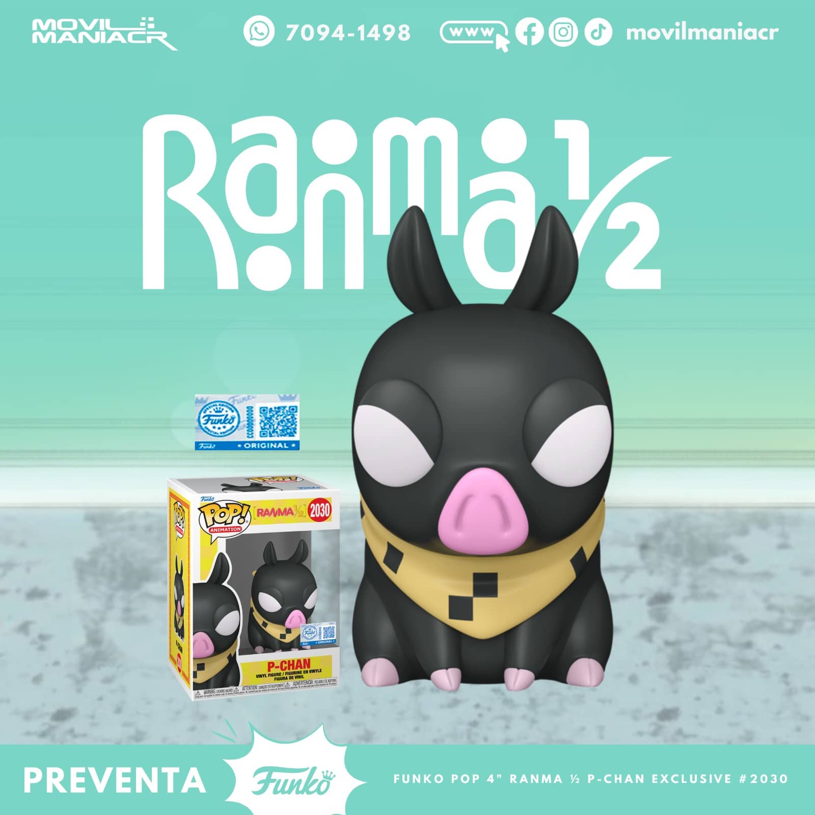Funko Pop Ranma 1/2 P-Chan Exclusivo #2030 - (Preventa) ¡Reserva Ahora! 1 Funko Pop Ranma 12 P-Chan Exclusivo #2030 - (Preventa) ¡Reserva Ahora!