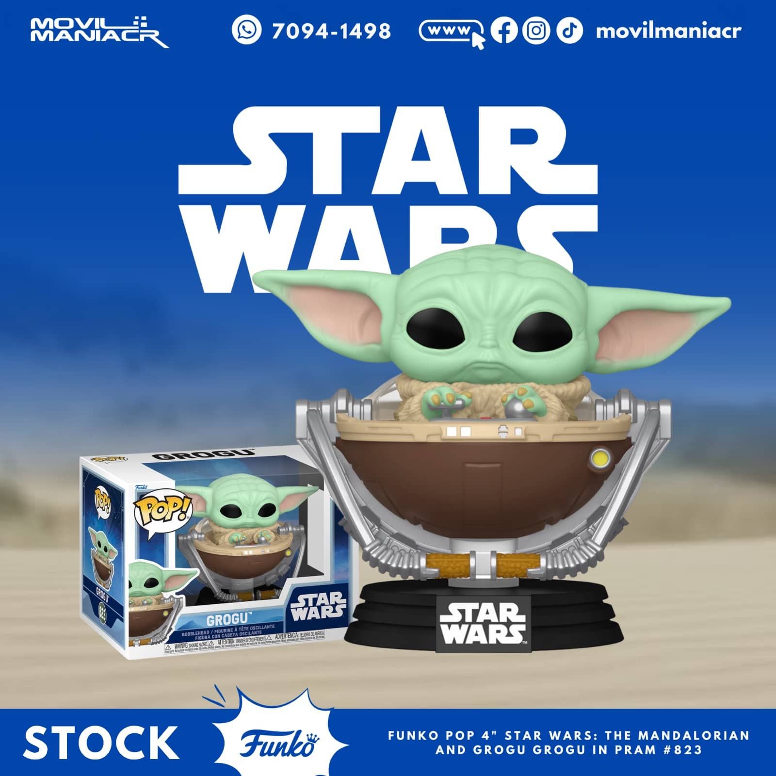 Funko Pop Star Wars The Mandalorian Grogu in Pram #823 - (Stock) ¡Disponible Ahora! 1 Funko Pop Star Wars The Mandalorian Grogu in Pram #823 - (Stock) ¡Disponible Ahora!