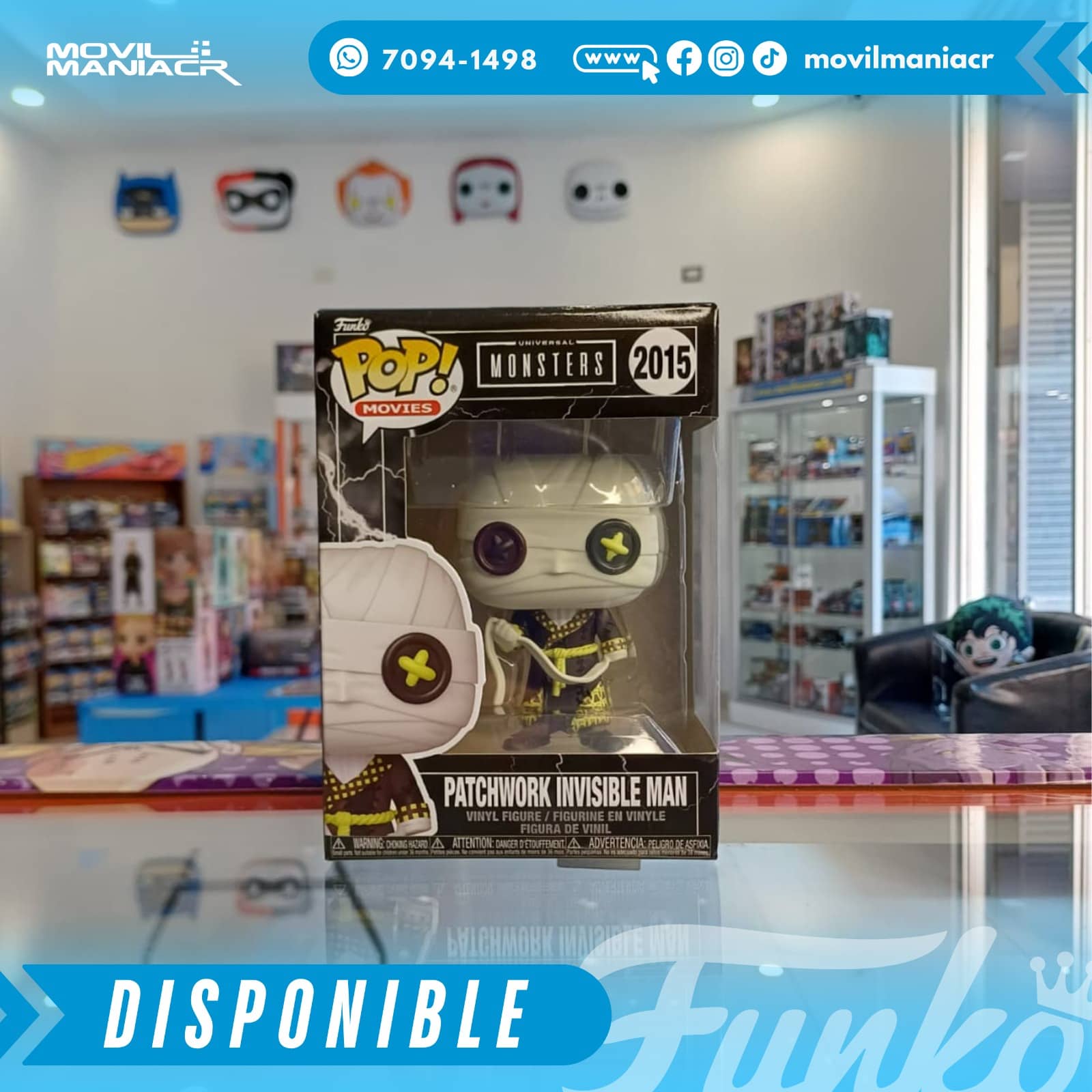 Funko Pop Universal Monsters Patchwork Invisible Man #2015 - (Stock) ¡Disponible Ahora! 2 Funko Pop Universal Monsters Patchwork Invisible Man #2015 - (Stock) ¡Disponible Ahora!