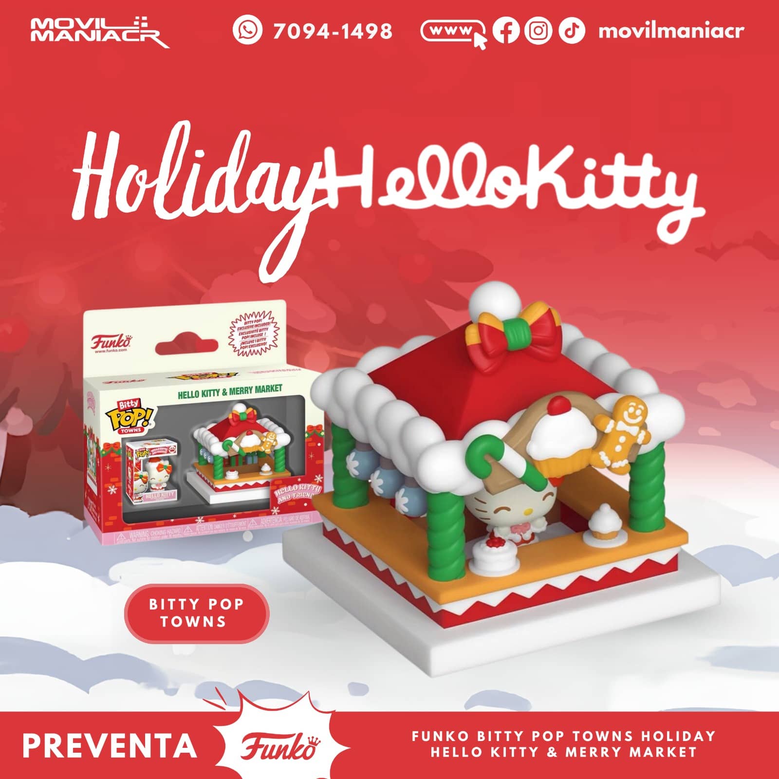 Town Bitty Pop Holiday Hello Kitty - (Preventa) ¡Reserva Ahora! 1 Town Bitty Pop Holiday Hello Kitty