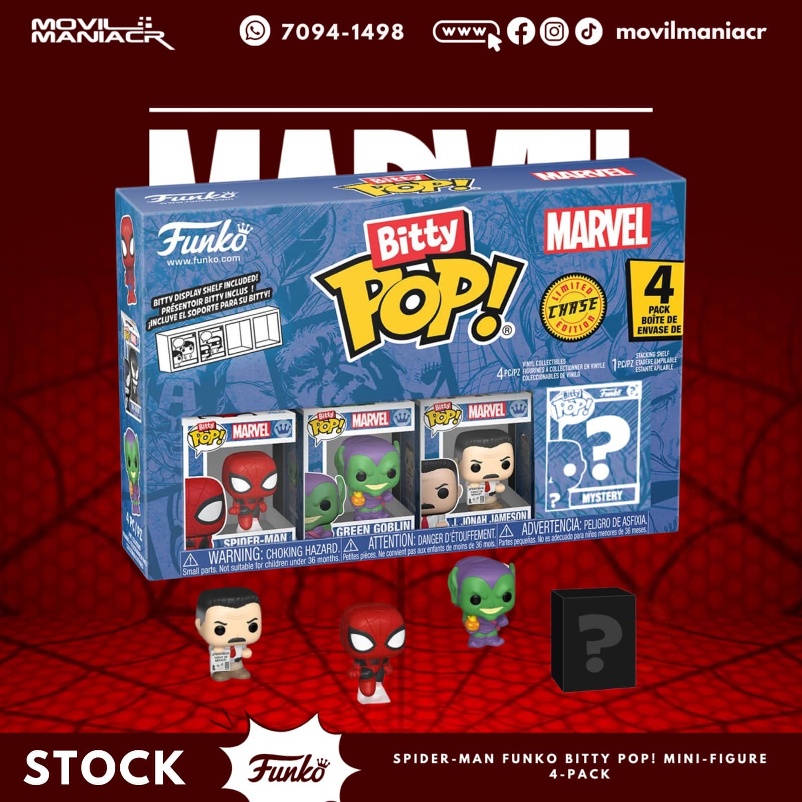 4-Pack Bitty Pop Spider-Man - (Stock) ¡Disponible Ahora! 1 4-Pack Bitty Pop Spider-Man - (Stock) ¡Disponible Ahora!