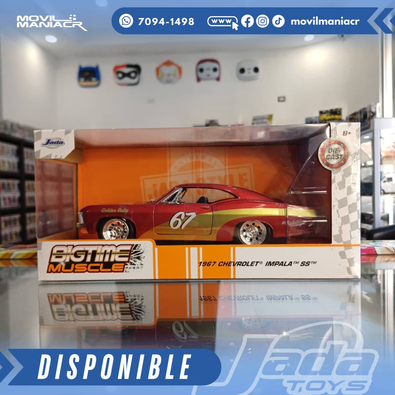 Carro Jada Toys Big Time Muscle 1967 Chevrolet Impala Escala 1:24 – (Stock) ¡Disponible Ahora! 1 Carro Jada Toys Big Time Muscle 1967 Chevrolet Impala Escala 1:24 – (Stock) ¡Disponible Ahora!