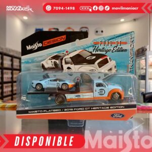 Carro Maisto Flatbed 2019 Ford GT Heritage Edition Escala 164 – (Stock) ¡Disponible Ahora!