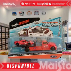 Carro Maisto Flatbed 2022 Ford GT Heritage Edition Escala 164 – (Stock) ¡Disponible Ahora!