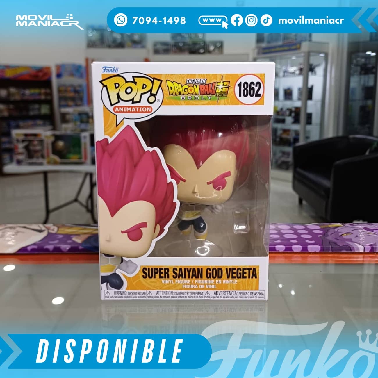 Funko Pop Dragon Ball Super Saiyan God Vegeta #1862 - (Stock) ¡Disponible Ahora! 2 Funko Pop Dragon Ball Super Saiyan God Vegeta #1862 - (Stock) ¡Disponible Ahora! - Imagen 2