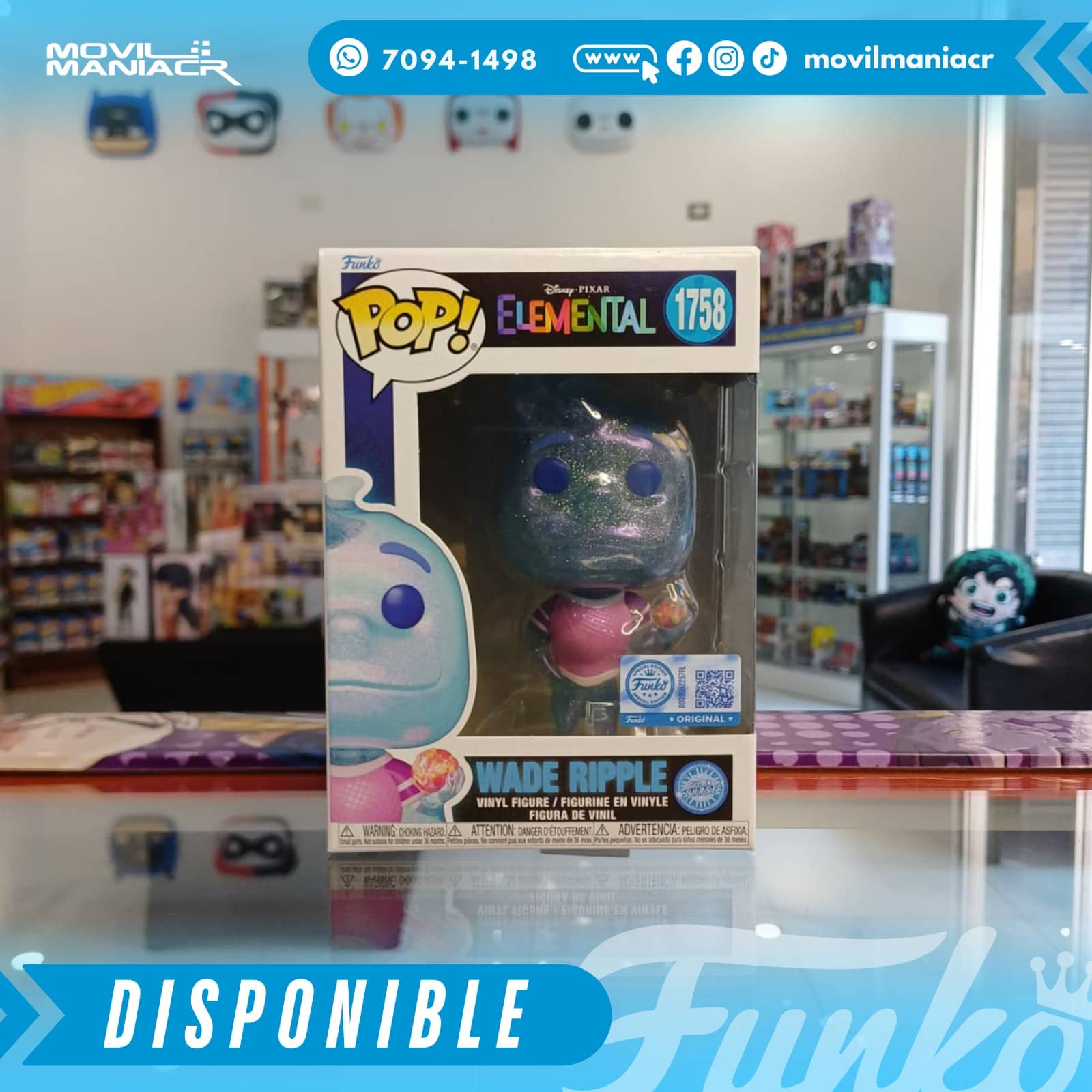 Funko Pop Elemental Wade Riple Chase Exclusivo #1758 - (Stock) ¡Disponible Ahora! 2 Funko Pop Elemental Wade Riple Chase Exclusivo #1758 - (Stock) ¡Disponible Ahora! - Imagen 2