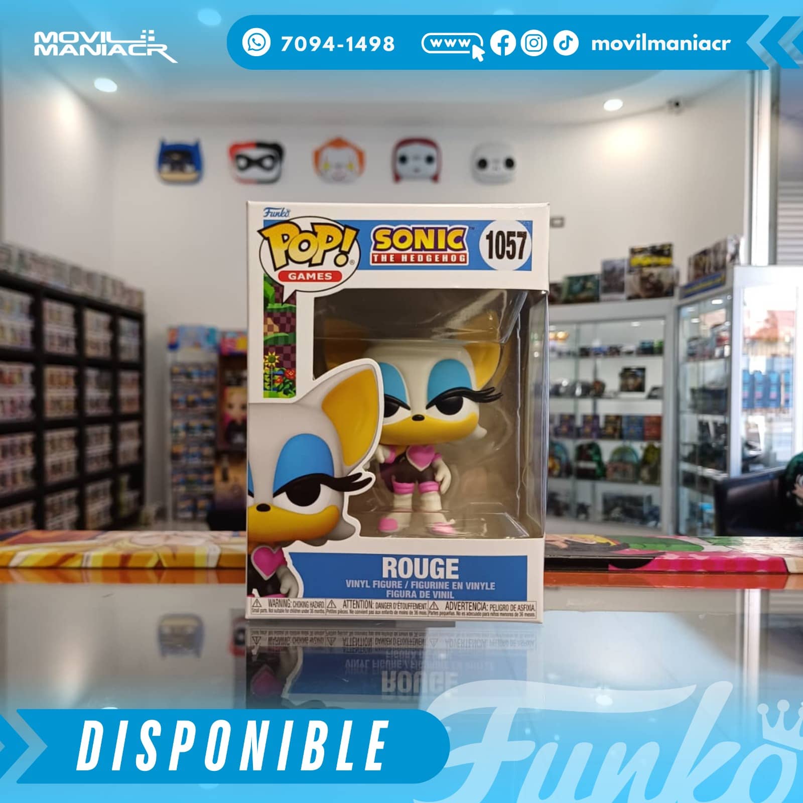 Funko Pop Sonic the Hedgehog Rouge #1057 - (Stock) ¡Disponible Ahora! 2 Funko Pop Sonic the Hedgehog Rouge #1057 - (Stock) ¡Disponible Ahora! - Imagen 2
