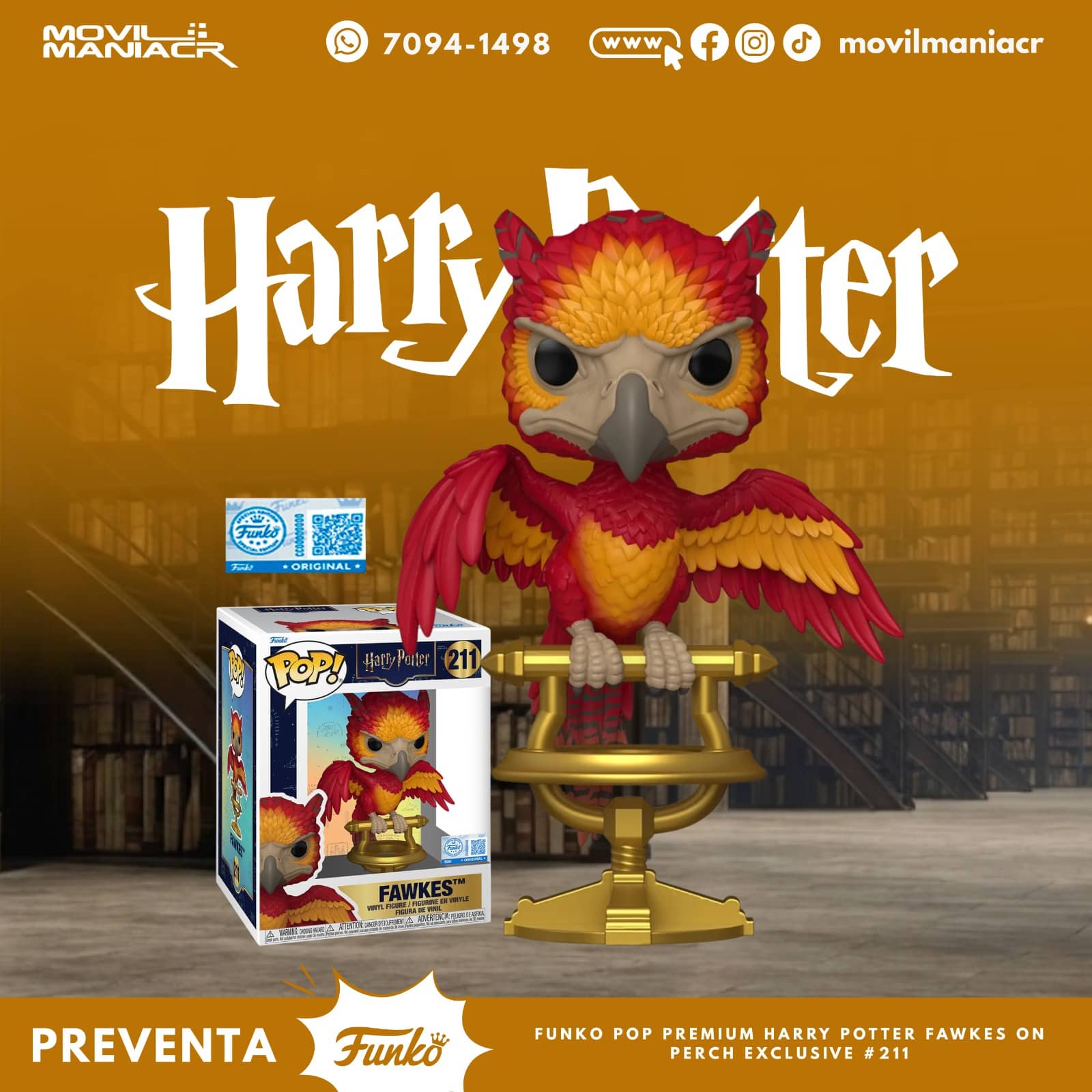 Funko Pop Harry Potter Fawkes on Perch Exclusivo Premium #211 - (Preventa) ¡Reserva Ahora! 1 Funko Pop Harry Potter Fawkes on Perch Exclusivo Premium #211 - (Preventa) ¡Reserva Ahora!