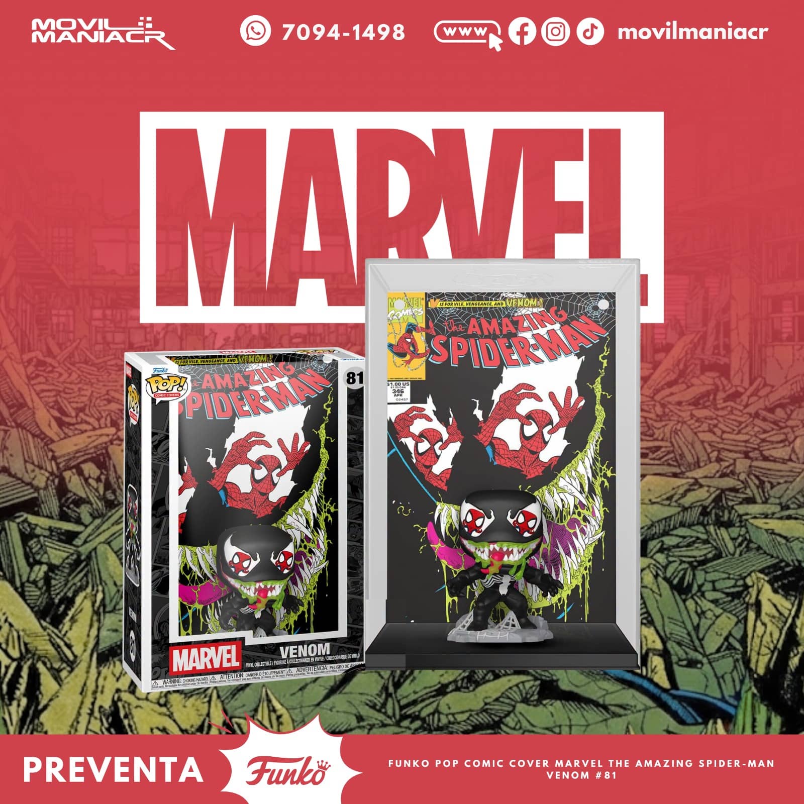 Funko Pop The Amazing Spider-Man Venom Comic Cover #81 - (Preventa) ¡Reserva Ahora! 1 Funko Pop The Amazing Spider-Man Venom Comic Cover #81 - (Preventa) ¡Reserva Ahora!